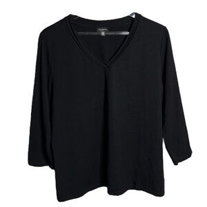 Talbots Long Sleeve Black V Neck Sweater